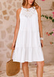 Leisure sleeveless A-line mini beach vacation dress