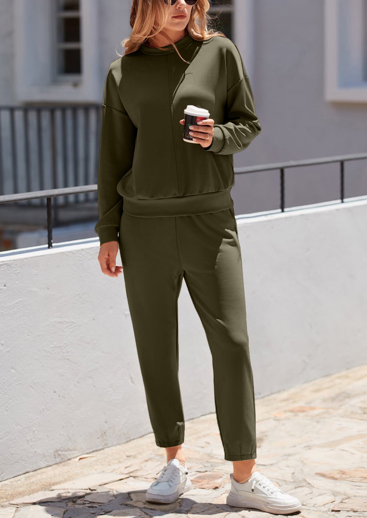 Long Sleeved Pullover Casual Sports Pants Two-Piece Set