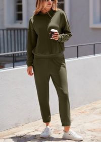 Long Sleeved Pullover Casual Sports Pants Two-Piece Set