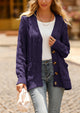 Knitted Solid Color Button Down Chunky Outwear Cardigan