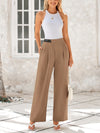 Wide Leg High Waisted Business Casual Work Pants
