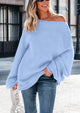 Chunky Loose Long Sleeve V Neck Oversized Casual Knit Pullover Sweaters
