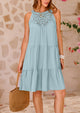 Leisure sleeveless A-line mini beach vacation dress