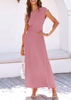 Casual Knit Short Sleeve Crop Top High Waist Skirt 2 Piece Sets