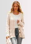 PRETTYGARDEN Women's Open Front Cardigan Sweaters Fall Fashion Button Down Cable Knit Chunky Winter Outerwear Coats