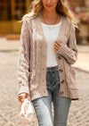 Knitted Solid Color Button Down Chunky Outwear Cardigan