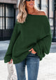 Chunky Loose Long Sleeve V Neck Oversized Casual Knit Pullover Sweaters
