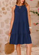 Leisure sleeveless A-line mini beach vacation dress