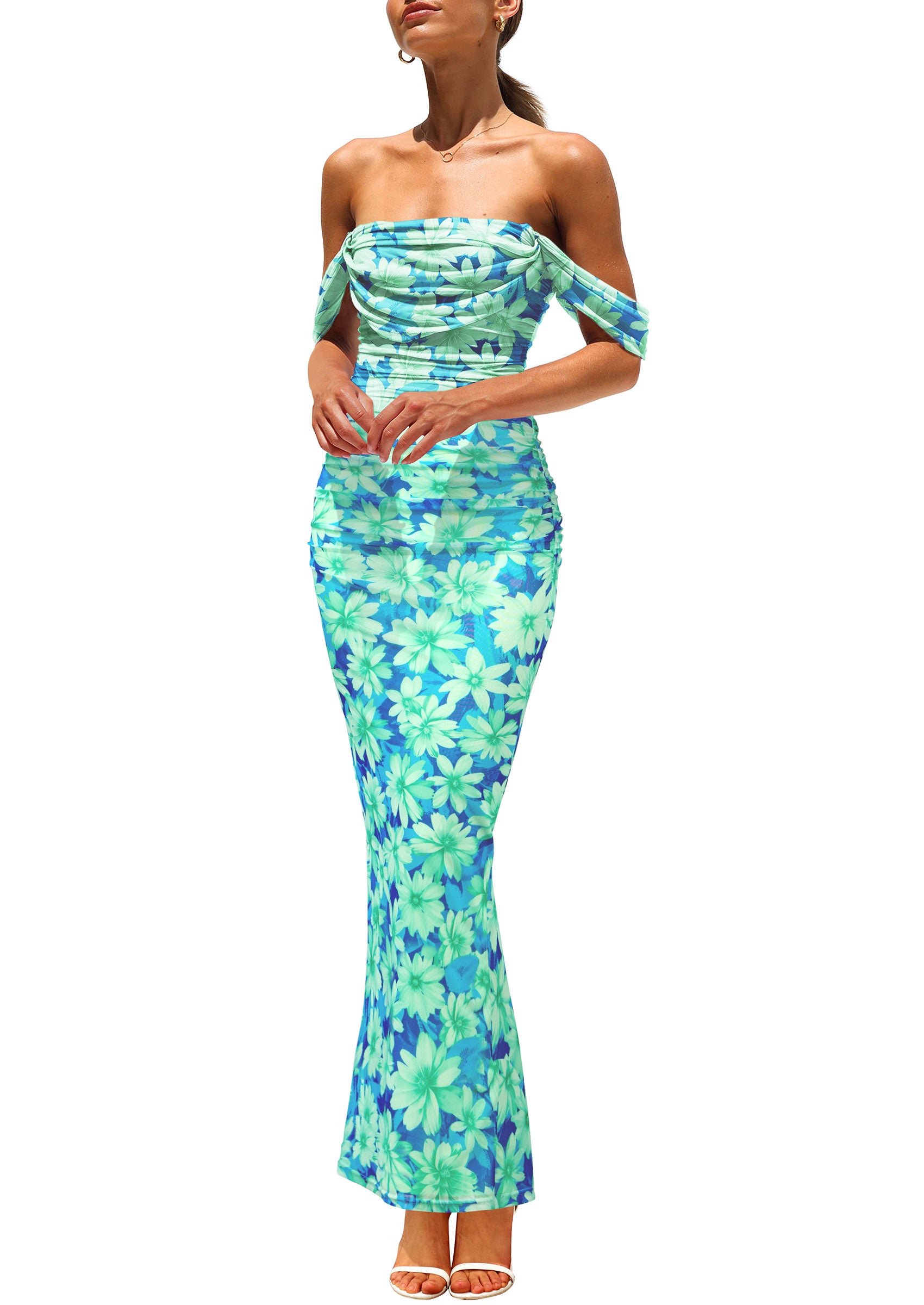 Elegant Evening Dress Verdusa Women's Ruched Floral Mesh Bodycon Maxi Dress - Sleeveless Long Tank Dress For Summer Mesh Ruched Maxi Dress Elegant Evening Dress Verdusa Women's Ruched Floral Mesh Bodycon Maxi Dress - Sleeveless Long Tank Dress For Summer Mesh Ruched Maxi Dress