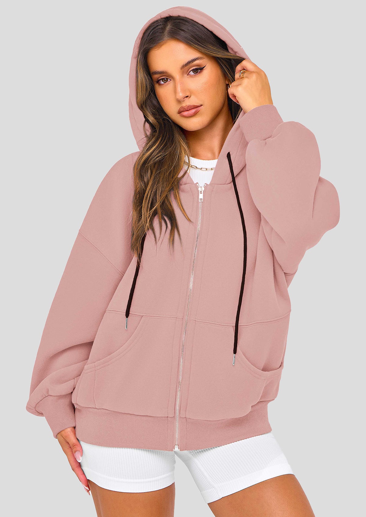 Zip Up Long Sleeve Loose Fit Y2K Casual Hoodies Cardigan