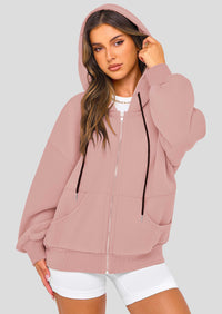 Zip Up Long Sleeve Loose Fit Y2K Casual Hoodies Cardigan