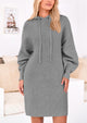 Knit Pullover Long Sleeve Hoodie Sweater Dress