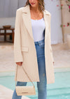 PRETTYGARDEN Women's Spring Fall Long Blazer Jackets Long Sleeve Lapel Pockets Loose Fit Work Casual Blazers Outerwear