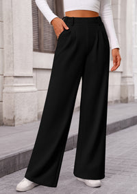 Wide Leg Casual High Elastic Waisted Work Office Palazzo Pants