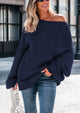 Chunky Loose Long Sleeve V Neck Oversized Casual Knit Pullover Sweaters