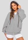 PRETTYGARDEN Women's Fall Oversized Hoodies Sweatshirt Long Sleeve Zip Up Pockets Loose Fit Y2K Winter Jackets Coat