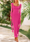 PRETTYGARDEN Women's Wedding Guest Dress Sleeveless Ruffle Formal Cocktail Party Maxi Bodycon Dresses