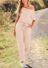 PRETTYGARDEN Dressy Off Shoulder Romper Spring Vacation Travel Lounge Outfits Clothes