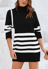 PRETTYGARDEN Women's Oversized Striped Sweaters Fall Casual Long Sleeve Turtleneck Pullover Chunky Knit Jumper Tops