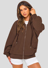 PRETTYGARDEN Women's Fall Oversized Hoodies Sweatshirt Long Sleeve Zip Up Pockets Loose Fit Y2K Winter Jackets Coat