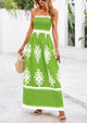 Floral Sundress Spaghetti Strap Flowy Beach Vacation Boho Maxi Dresses