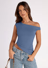 PRETTYGARDEN Womens Off The Shoulder Tops Summer Sleeveless One Shoulder Ruched Asymmetrical Y2K Going Out Crop Tank Top