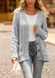 Knitted Solid Color Button Down Chunky Outwear Cardigan