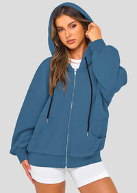 Zip Up Long Sleeve Loose Fit Y2K Casual Hoodies Cardigan