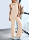 PRETTYGARDEN 2 Piece Set Loose Tank Top Wide Leg Pants Casual Matching Outfits Tracksuit