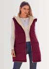 PRETTYGARDEN Womens Fall Reversible Vests Sleeveless Fleece Jacket Zip Up Hoodie Pockets Long Warm Winter Coat Outerwear
