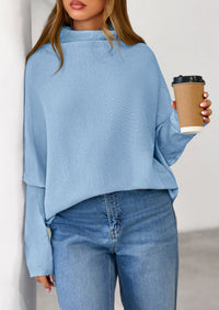 PRETTYGARDEN Womens Sweaters Fall Fashion Casual Loose Turtleneck Batwing Long Sleeve Knit Sweater Pullover Tops
