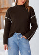 Chunky Knit  Casual Long Sleeve Mock Neck Oversized Loose Sweaters