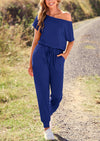 PRETTYGARDEN Dressy Off Shoulder Romper Spring Vacation Travel Lounge Outfits Clothes