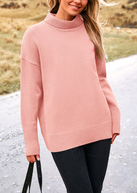Long Sleeve Oversized Chunky Knitted Casual Turtleneck Sweaters