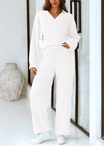 PRETTYGARDEN Lounge Sets for Women Two Piece Sweaters Pajama Set Fall Fashion Loungewear Outfits Matching Winter Clothes
