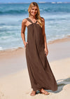 PRETTYGARDEN Womens Casual Long Summer Dresses Sleeveless Strappy Loose Flowy Beach Vacation Maxi Dress with Pockets