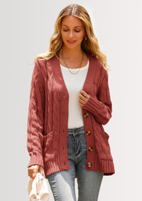 PRETTYGARDEN Women's Open Front Cardigan Sweaters Fall Fashion Button Down Cable Knit Chunky Winter Outerwear Coats