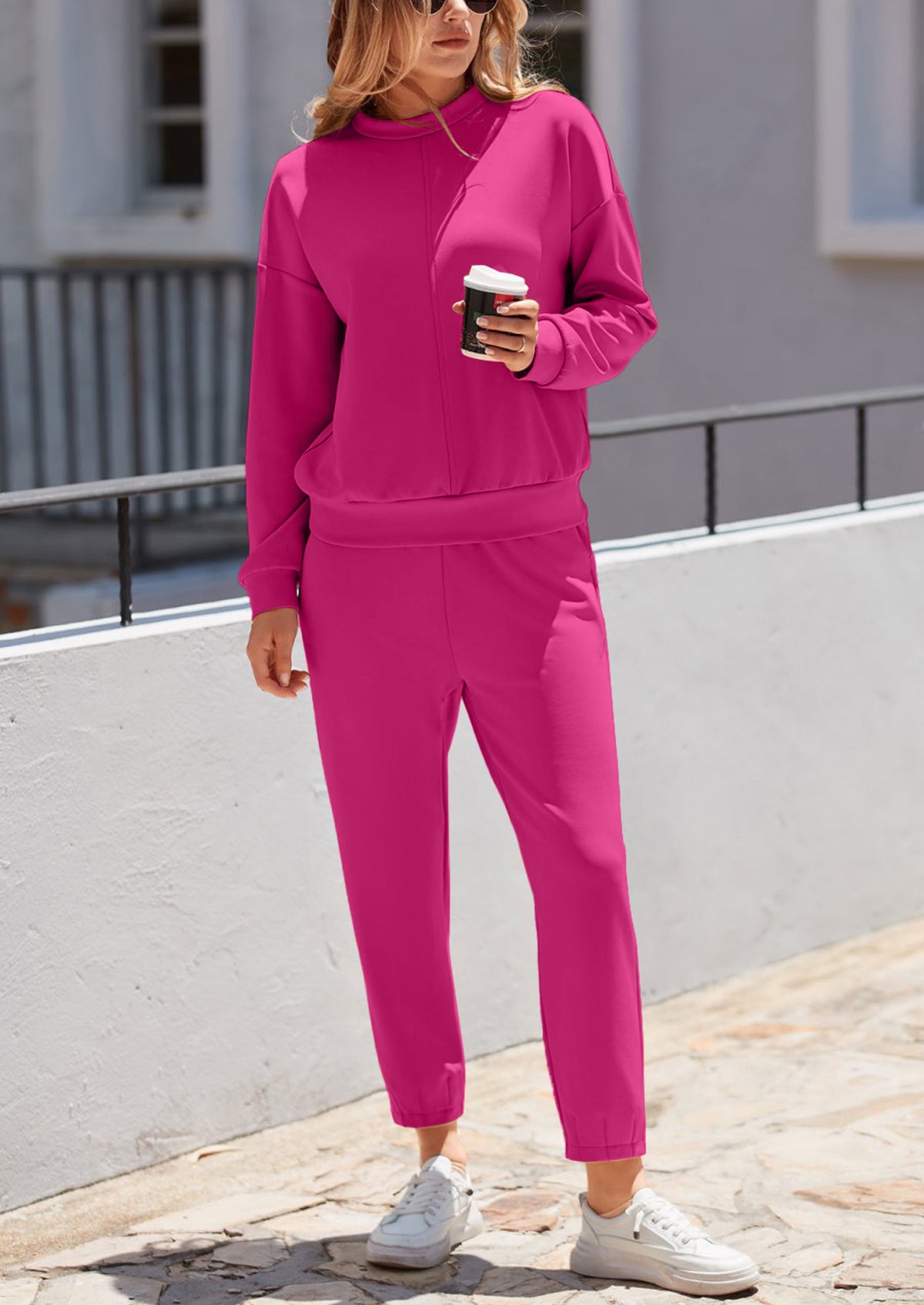Long Sleeved Pullover Casual Sports Pants Two-Piece Set