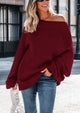 Chunky Loose Long Sleeve V Neck Oversized Casual Knit Pullover Sweaters