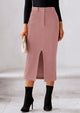Casual Work High Waisted Long Slit Corduroy Midi Pencil Skirts