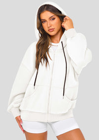 Zip Up Long Sleeve Loose Fit Y2K Casual Hoodies Cardigan