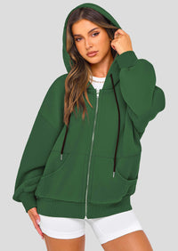 Zip Up Long Sleeve Loose Fit Y2K Casual Hoodies Cardigan