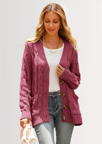 PRETTYGARDEN Women's Open Front Cardigan Sweaters Fall Fashion Button Down Cable Knit Chunky Winter Outerwear Coats