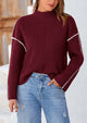 Chunky Knit  Casual Long Sleeve Mock Neck Oversized Loose Sweaters