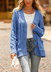 Knitted Solid Color Button Down Chunky Outwear Cardigan