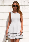 PRETTYGARDEN Women's Summer Sundresses Casual Elegant Sleeveless Flowy Tiered Ruffle A Line Mini Graduation Party Dress