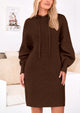 Knit Pullover Long Sleeve Hoodie Sweater Dress