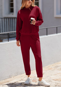 Long Sleeved Pullover Casual Sports Pants Two-Piece Set