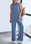 PRETTYGARDEN 2 Piece Set Loose Tank Top Wide Leg Pants Casual Matching Outfits Tracksuit