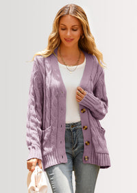 PRETTYGARDEN Women's Open Front Cardigan Sweaters Fall Fashion Button Down Cable Knit Chunky Winter Outerwear Coats